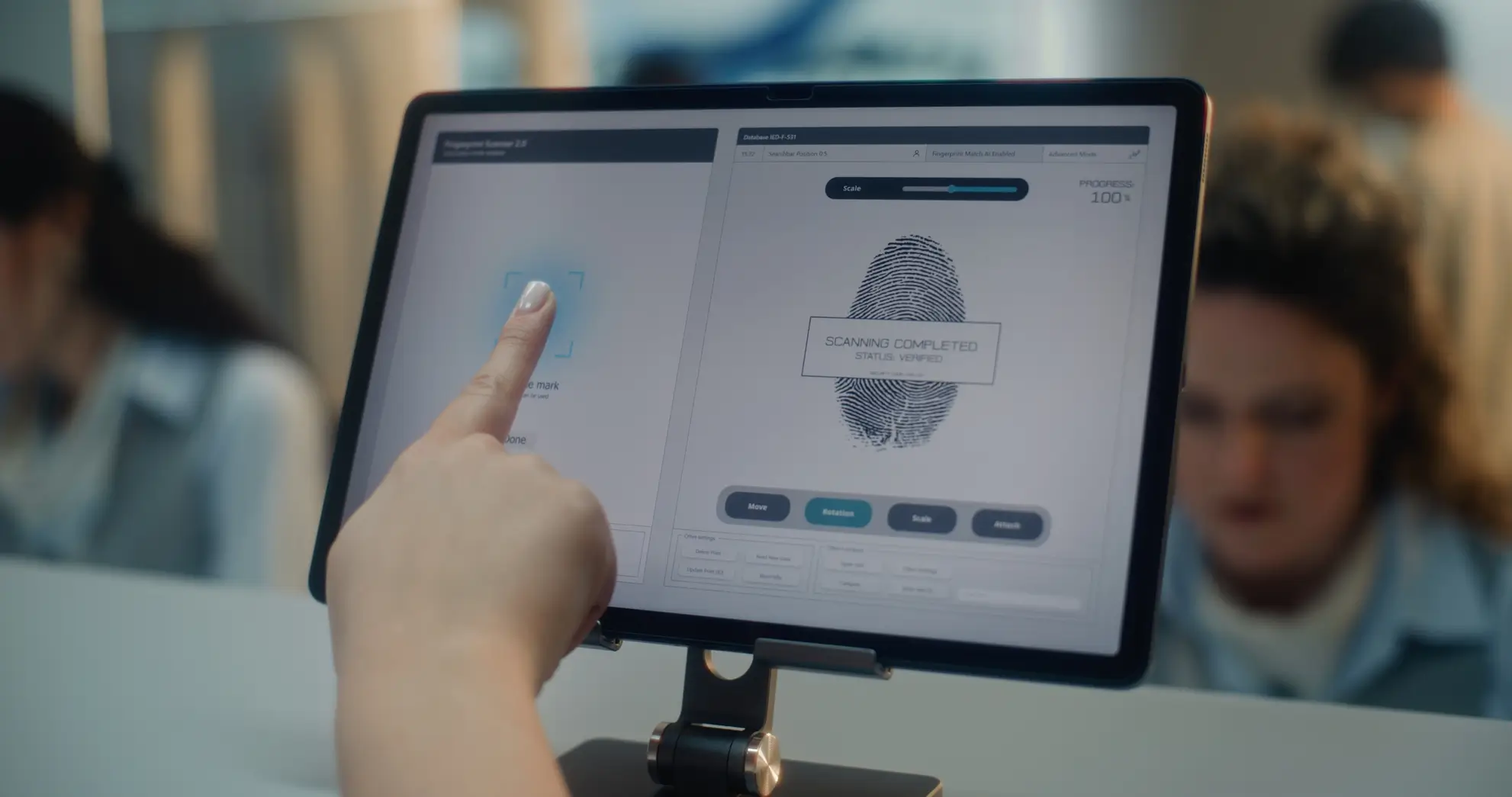 Verifica biometrica tramite impronta, parte del nuovo sistema EES attivo dal 2025 per i viaggiatori extra-UE. Flyness, air charter broker